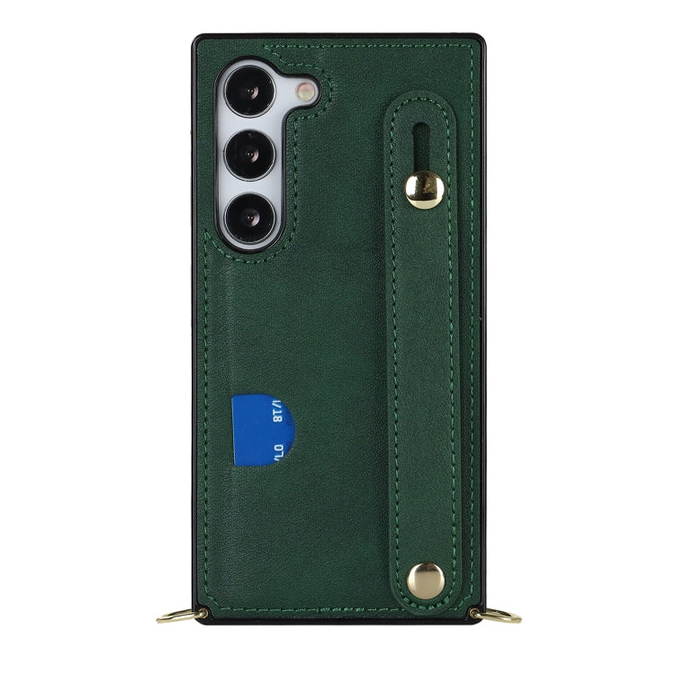 For Samsung Galaxy S23 5G Cross-body Wristband Holder Square Phone Case