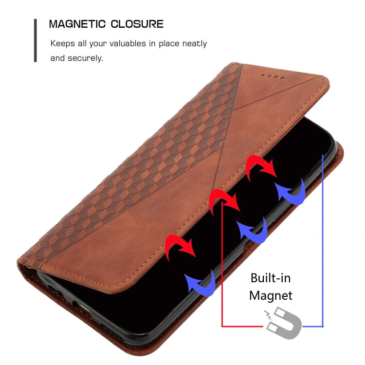 For Xiaomi Redmi 11A 4G Diamond Pattern Skin Feel Magnetic Leather Phone Case