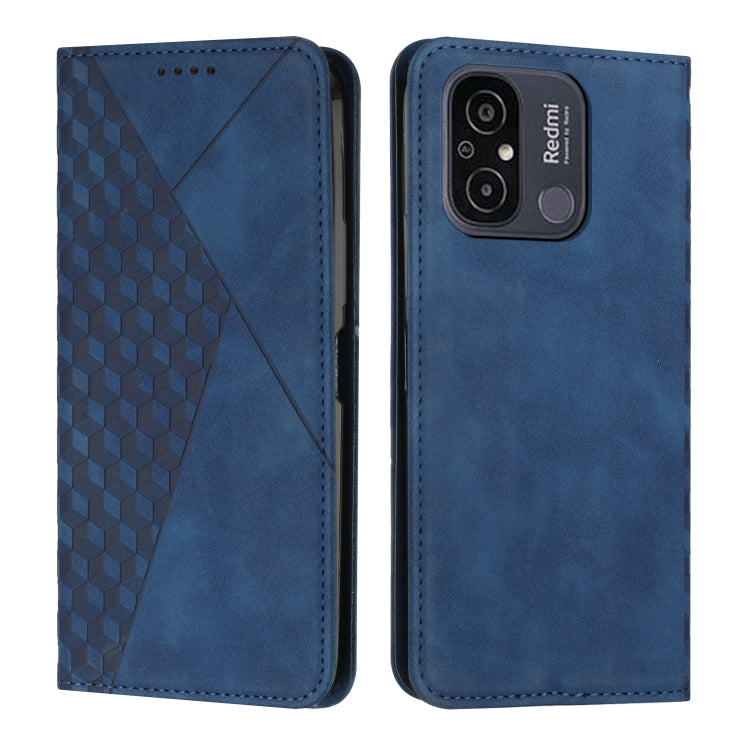 For Xiaomi Redmi 11A 4G Diamond Pattern Skin Feel Magnetic Leather Phone Case