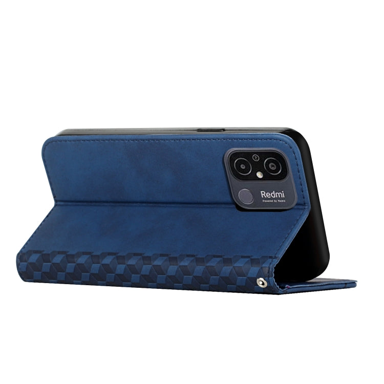 For Xiaomi Redmi 11A 4G Diamond Pattern Skin Feel Magnetic Leather Phone Case