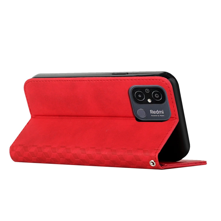 For Xiaomi Redmi 11A 4G Diamond Pattern Skin Feel Magnetic Leather Phone Case