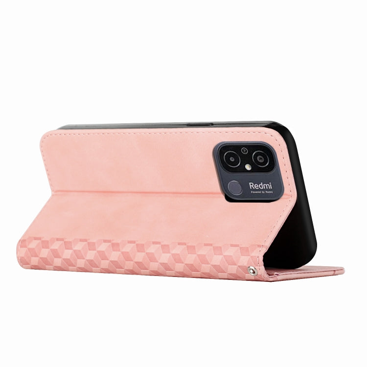For Xiaomi Redmi 11A 4G Diamond Pattern Skin Feel Magnetic Leather Phone Case