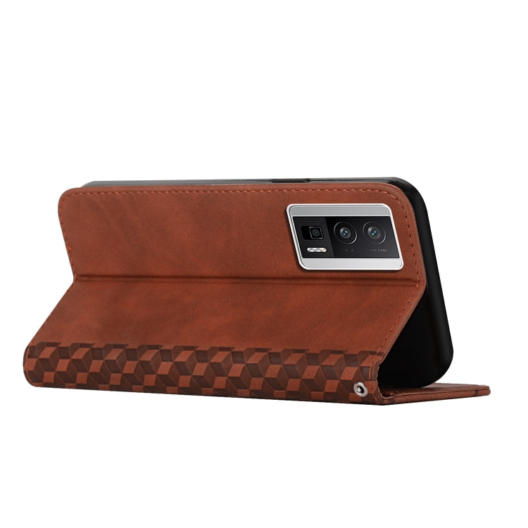 For Xiaomi Redmi K60 / K60 Pro Diamond Pattern Skin Feel Magnetic Leather Phone Case