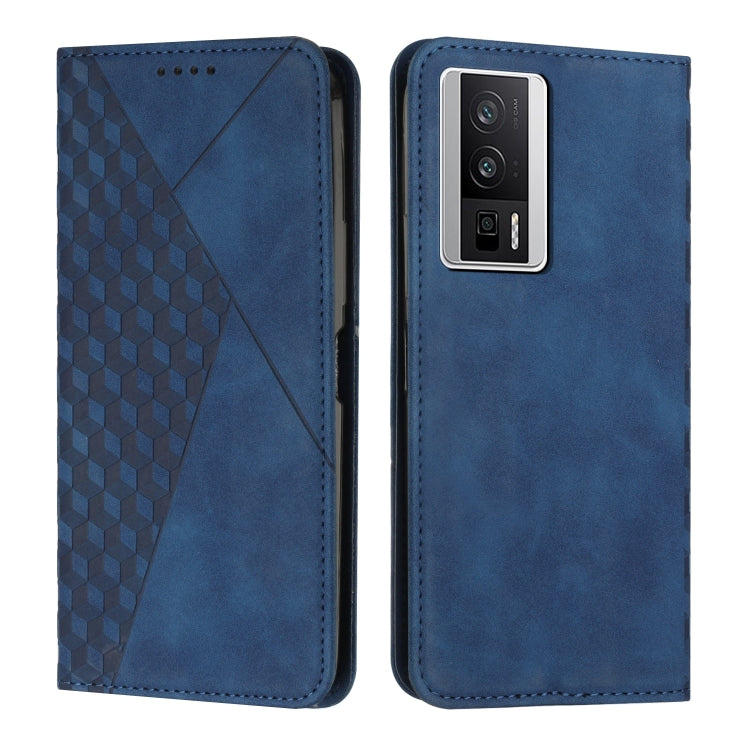 For Xiaomi Redmi K60 / K60 Pro Diamond Pattern Skin Feel Magnetic Leather Phone Case