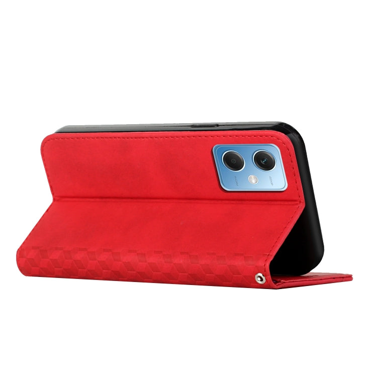 For Xiaomi Redmi Note 12 Global / Poco X5 5G Diamond Pattern Skin Feel Magnetic Leather Phone Case