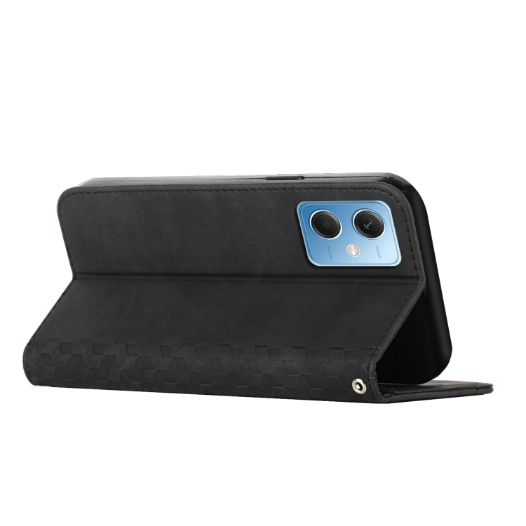 For Xiaomi Redmi Note 12 Global / Poco X5 5G Diamond Pattern Skin Feel Magnetic Leather Phone Case