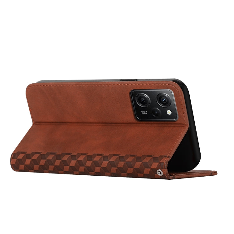 For Xiaomi Redmi Note 12 Pro Speed / Poco X5 Pro 5G Diamond Pattern Skin Feel Magnetic Leather Phone Case