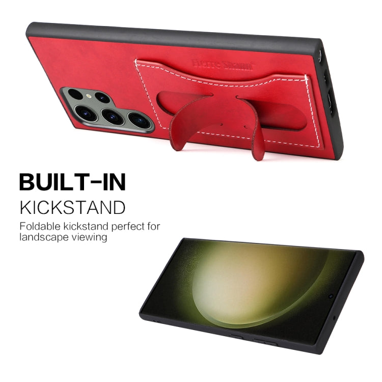 For Samsung Galaxy S23+ 5G Fierre Shann Full Coverage Protective Leather Phone Case