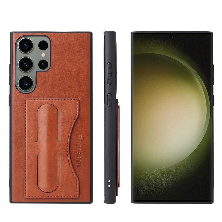 For Samsung Galaxy S23+ 5G Fierre Shann Full Coverage Protective Leather Phone Case