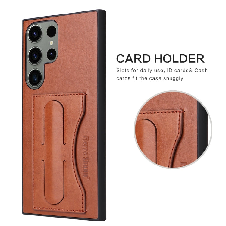 For Samsung Galaxy S23+ 5G Fierre Shann Full Coverage Protective Leather Phone Case