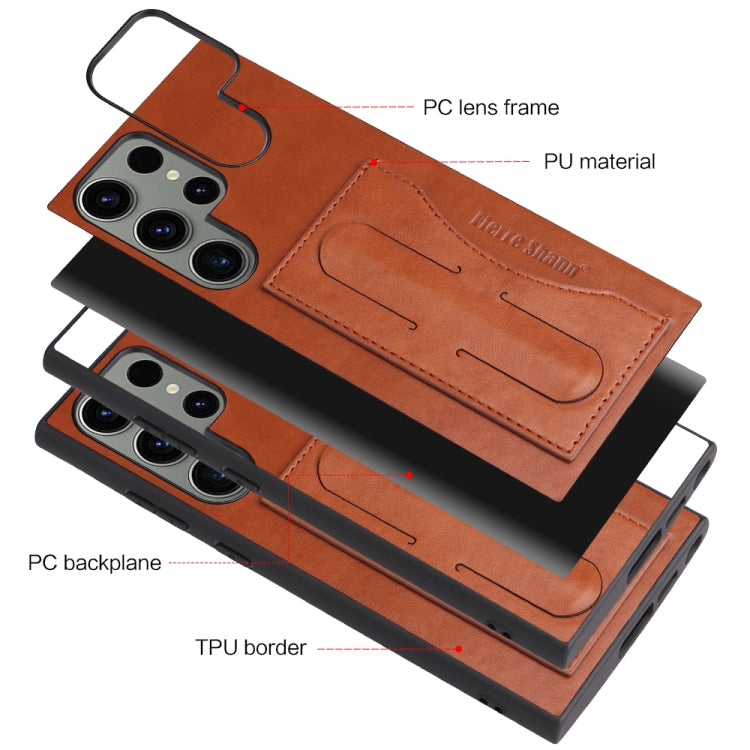 For Samsung Galaxy S23+ 5G Fierre Shann Full Coverage Protective Leather Phone Case