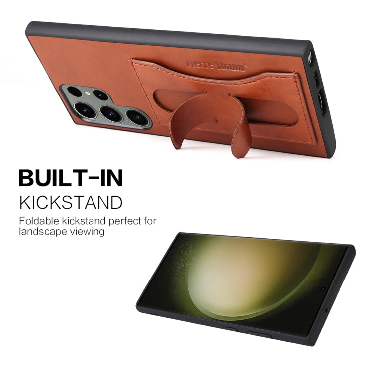For Samsung Galaxy S23+ 5G Fierre Shann Full Coverage Protective Leather Phone Case