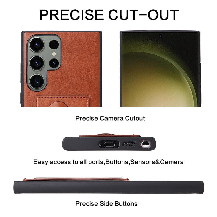 For Samsung Galaxy S23+ 5G Fierre Shann Full Coverage Protective Leather Phone Case