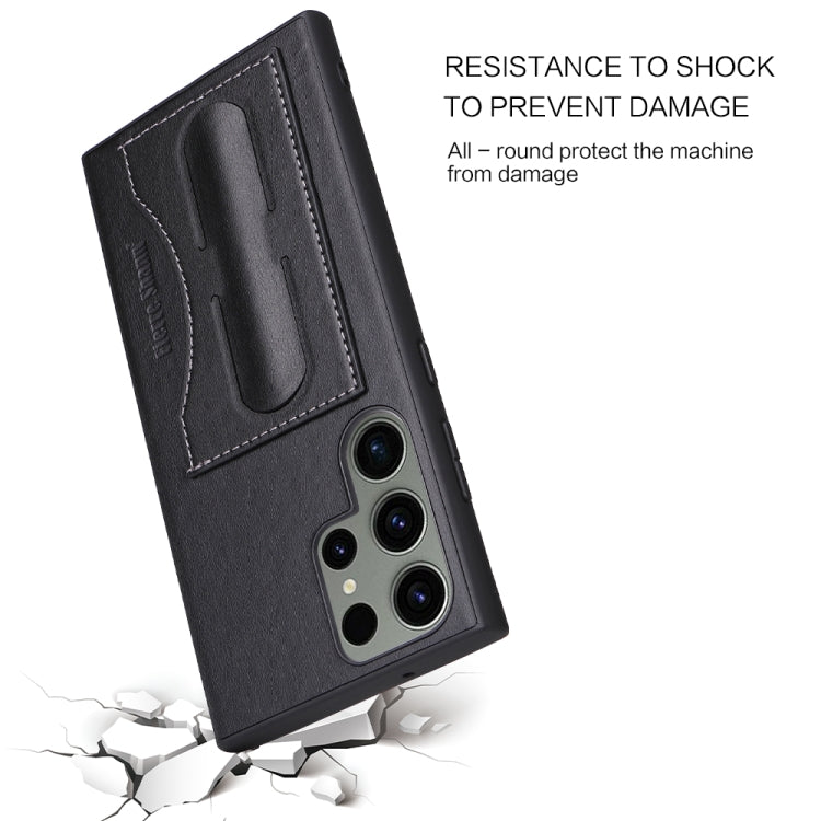 For Samsung Galaxy S23+ 5G Fierre Shann Full Coverage Protective Leather Phone Case