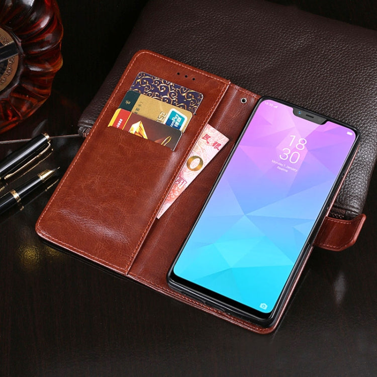 For OPPO Realme 2 idewei Crazy Horse Texture Horizontal Flip Leather Case with Holder & Card Slots & Wallet