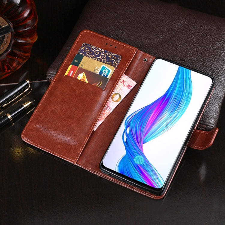 For OPPO Realme X idewei Crazy Horse Texture Horizontal Flip Leather Case with Holder & Card Slots & Wallet