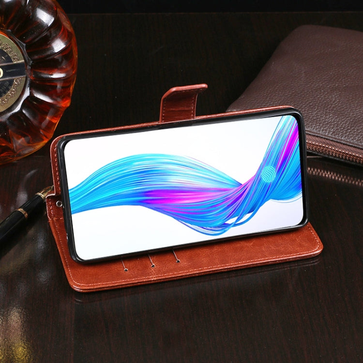 For OPPO Realme X idewei Crazy Horse Texture Horizontal Flip Leather Case with Holder & Card Slots & Wallet