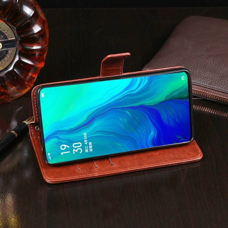For OPPO Reno idewei Crazy Horse Texture Horizontal Flip Leather Case with Holder & Card Slots & Wallet