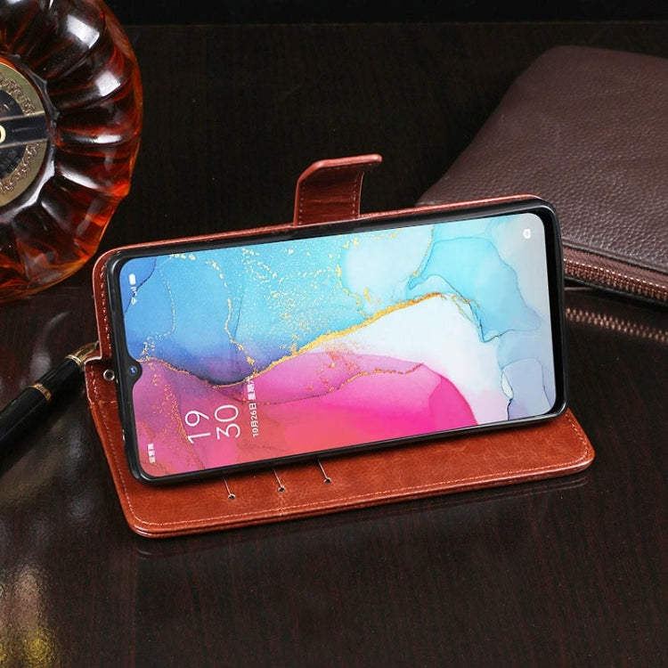 For OPPO Reno3 idewei Crazy Horse Texture Horizontal Flip Leather Case with Holder & Card Slots & Wallet