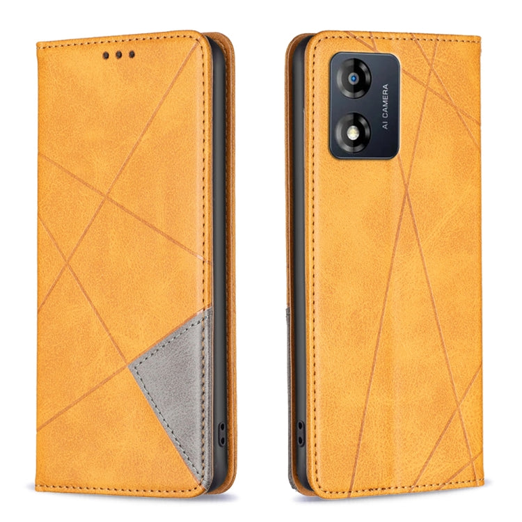 For Motorola Moto E13 4G Prismatic Invisible Magnetic Leather Phone Case