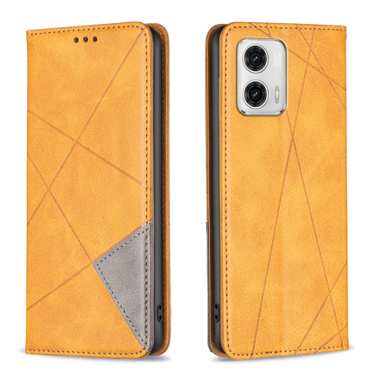 For Motorola Moto G73 5G Prismatic Invisible Magnetic Leather Phone Case