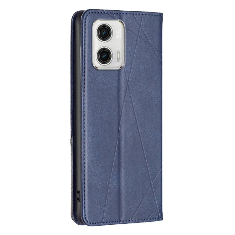 For Motorola Moto G73 5G Prismatic Invisible Magnetic Leather Phone Case