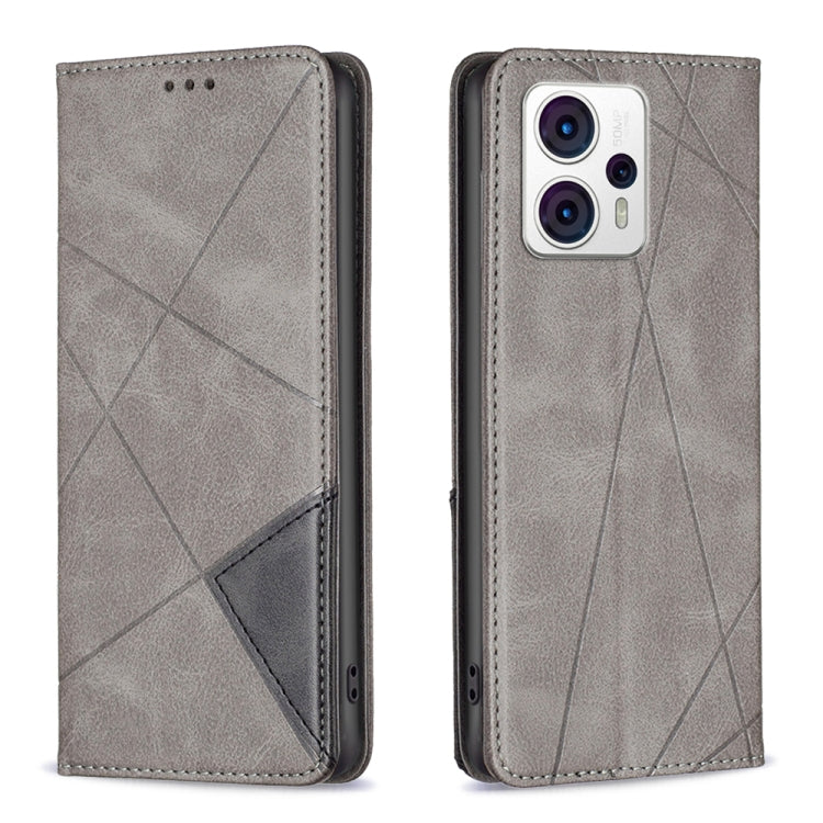 For Motorola Moto G13 4G/G23 4G/G53 5G Prismatic Invisible Magnetic Leather Phone Case