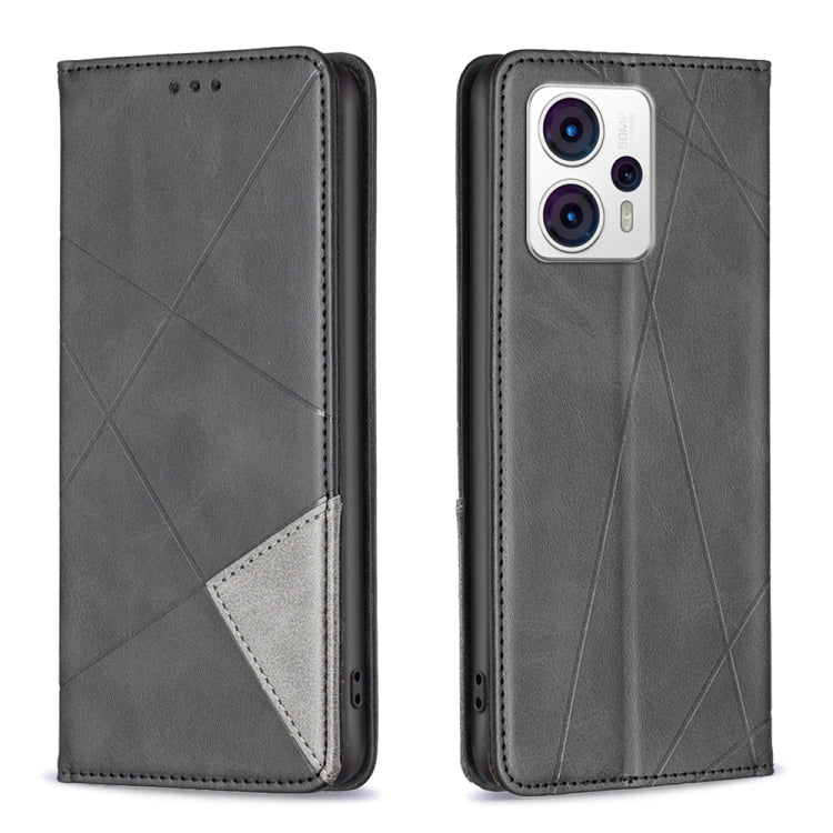 For Motorola Moto G13 4G/G23 4G/G53 5G Prismatic Invisible Magnetic Leather Phone Case