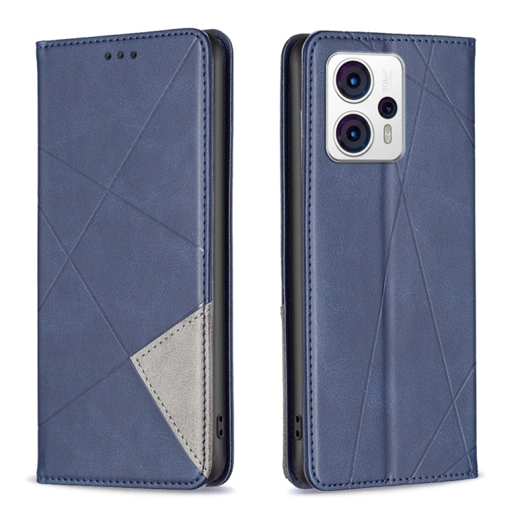 For Motorola Moto G13 4G/G23 4G/G53 5G Prismatic Invisible Magnetic Leather Phone Case