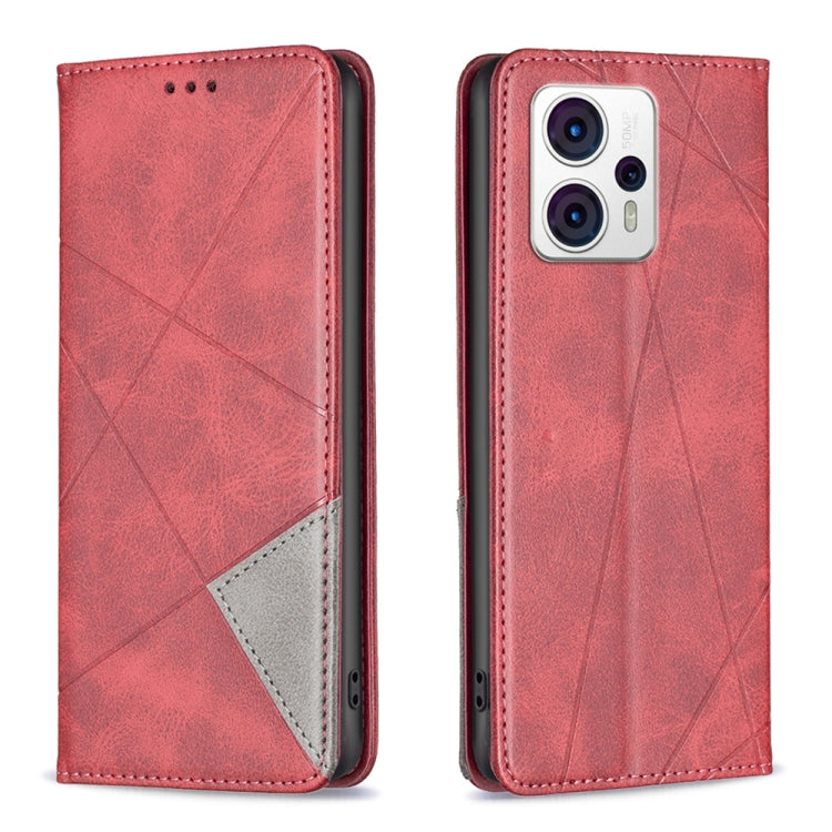 For Motorola Moto G13 4G/G23 4G/G53 5G Prismatic Invisible Magnetic Leather Phone Case