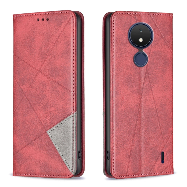 For Nokia C21 Prismatic Invisible Magnetic Leather Phone Case
