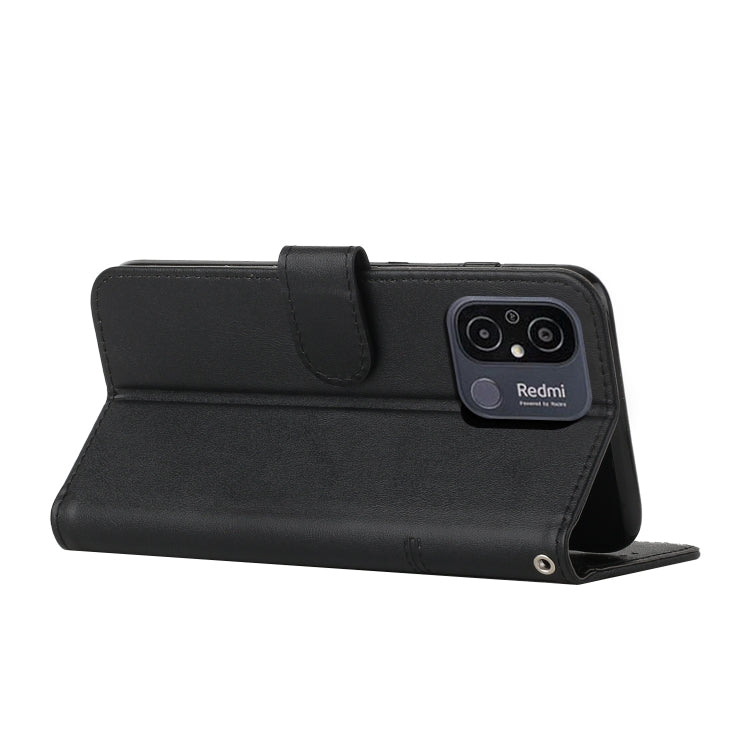 For Xiaomi Redmi 11A 4G Stitching Calf Texture Buckle Leather Phone Case