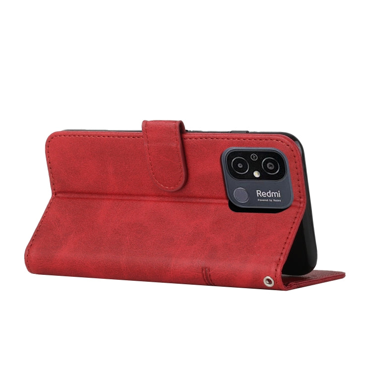 For Xiaomi Redmi 11A 4G Stitching Calf Texture Buckle Leather Phone Case