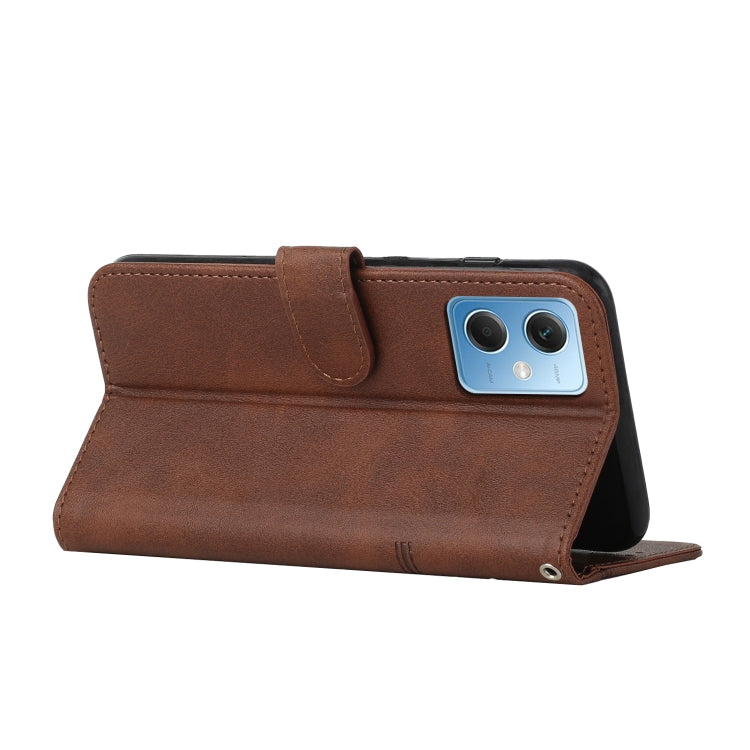 For Xiaomi Redmi Note 12 Global / Poco X5 5G Stitching Calf Texture Buckle Leather Phone Case