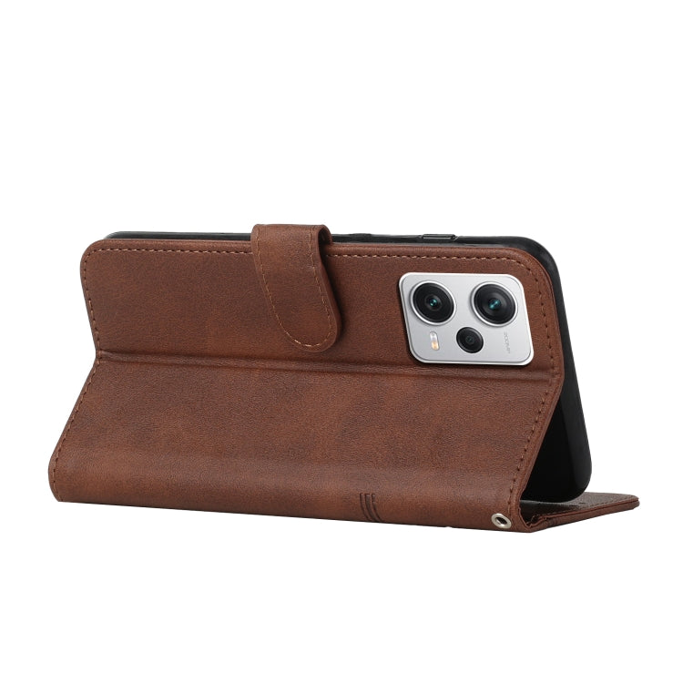For Xiaomi Redmi Note 12 Pro 5G Global Stitching Calf Texture Buckle Leather Phone Case