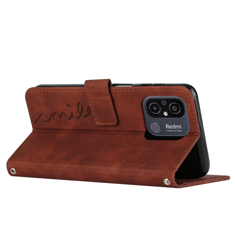 For Xiaomi Redmi 11A 4G Skin Feel Heart Pattern Leather Phone Case