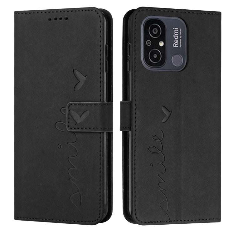 For Xiaomi Redmi 11A 4G Skin Feel Heart Pattern Leather Phone Case