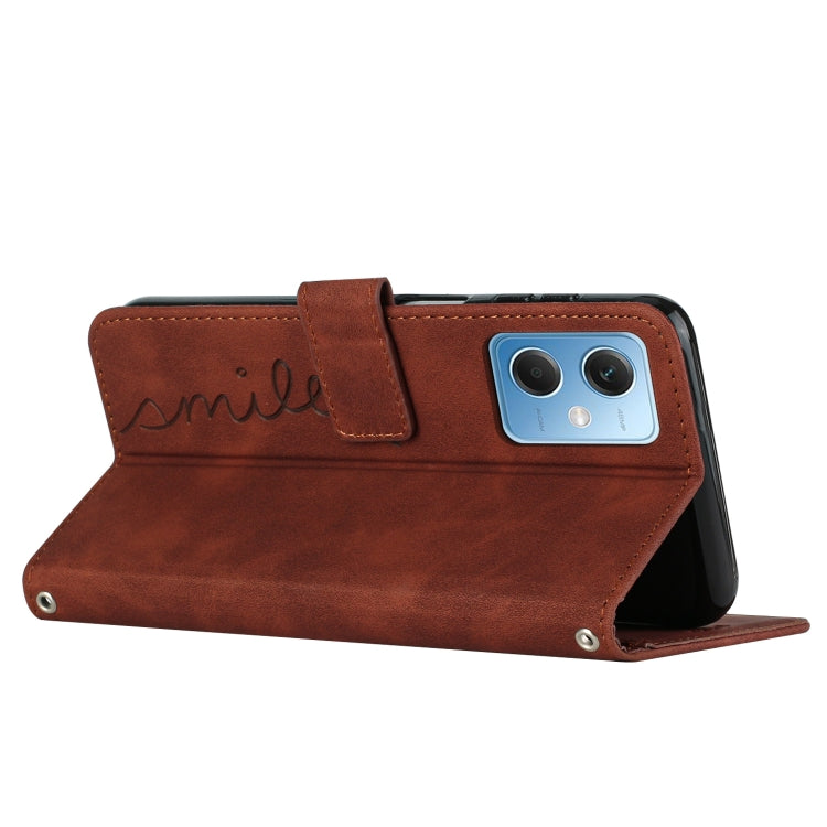 For Xiaomi Redmi Note 12 Global / Poco X5 5G Skin Feel Heart Pattern Leather Phone Case