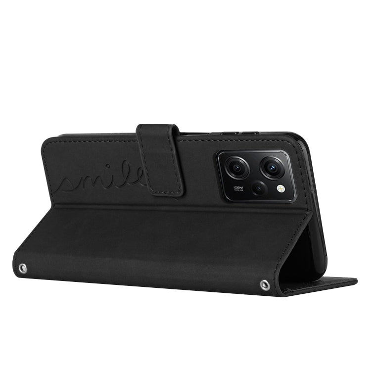 For Xiaomi Redmi Note 12 Pro Speed / Poco X5 Pro 5G Skin Feel Heart Pattern Leather Phone Case
