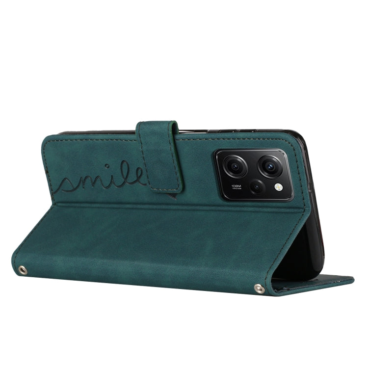 For Xiaomi Redmi Note 12 Pro Speed / Poco X5 Pro 5G Skin Feel Heart Pattern Leather Phone Case