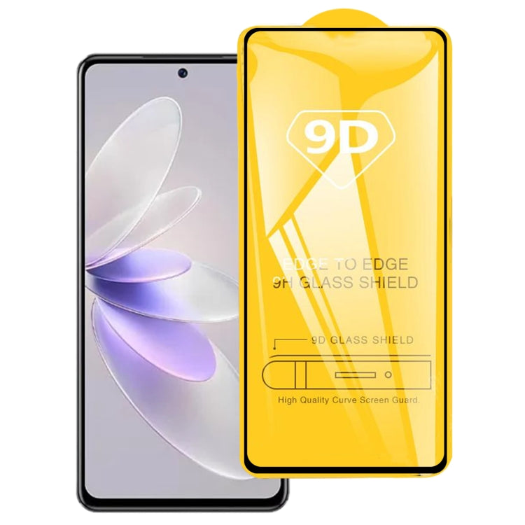 For vivo V27e 9D Full Glue Full Screen Tempered Glass Film