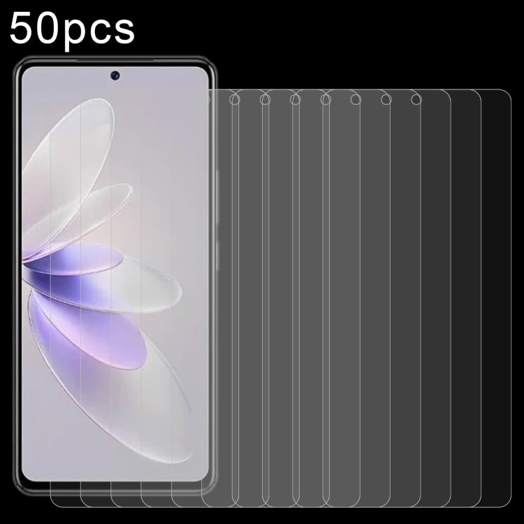 For vivo V27e 50pcs 0.26mm 9H 2.5D Tempered Glass Film