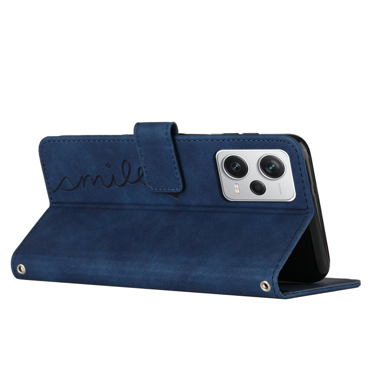 For Xiaomi Redmi Note 12 Pro 5G Global Skin Feel Heart Pattern Leather Phone Case with Lanyard