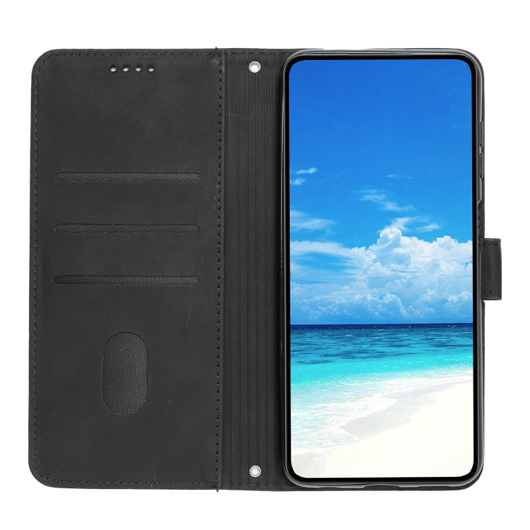 For Xiaomi Redmi Note 12 Pro 5G Global Skin Feel Heart Pattern Leather Phone Case with Lanyard