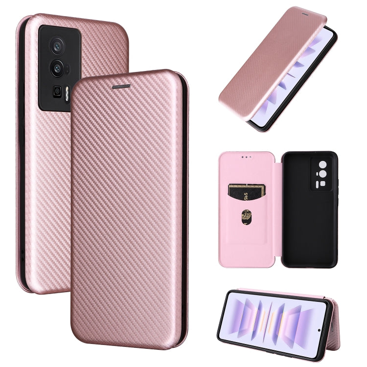 For Xiaomi Redmi K60 / K60 Pro Carbon Fiber Texture Flip Leather Phone Case