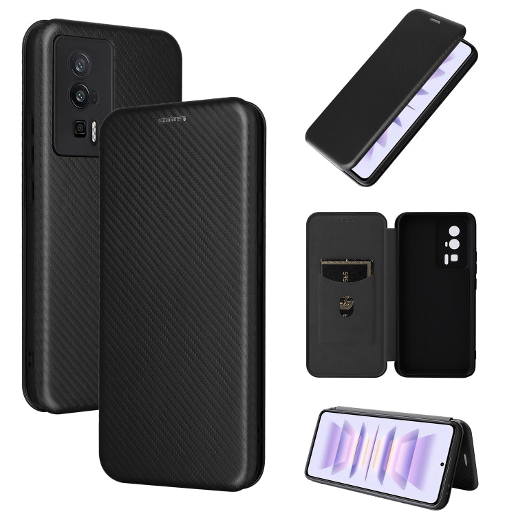 For Xiaomi Redmi K60 / K60 Pro Carbon Fiber Texture Flip Leather Phone Case