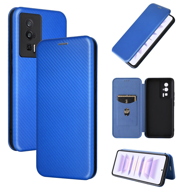 For Xiaomi Redmi K60 / K60 Pro Carbon Fiber Texture Flip Leather Phone Case