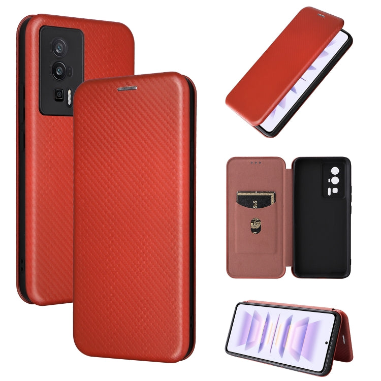 For Xiaomi Redmi K60 / K60 Pro Carbon Fiber Texture Flip Leather Phone Case