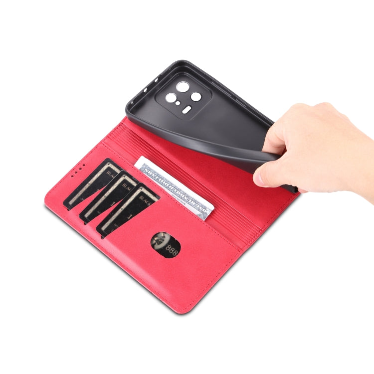For Xiaomi 13 AZNS Magnetic Calf Texture Flip Leather Phone Case