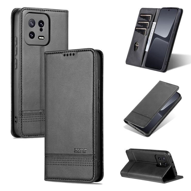 For Xiaomi 13 AZNS Magnetic Calf Texture Flip Leather Phone Case